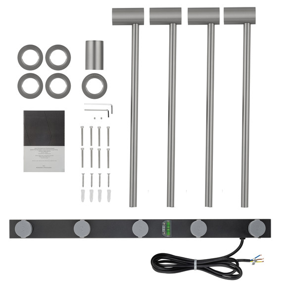 Полотенцесушитель электрический Wonzon & Woghand Hamburg П4 468x665 мм WW-AL314-BR, никель фото 5