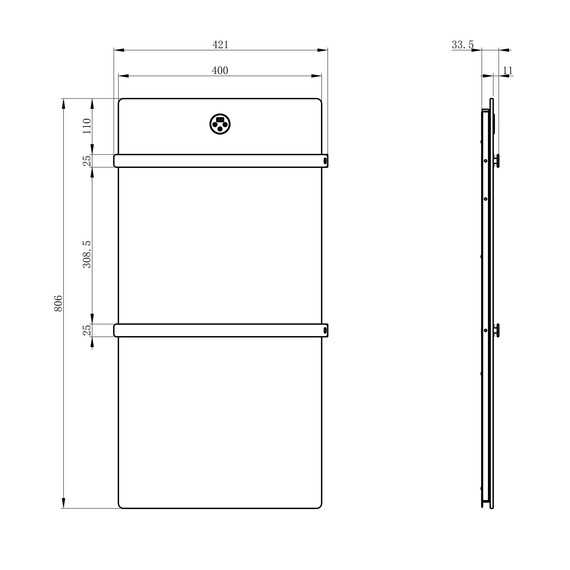 Полотенцесушитель электрический Wonzon & Woghand Stuttgart 420x806 мм WW-A502-GM, темный графит фото 5