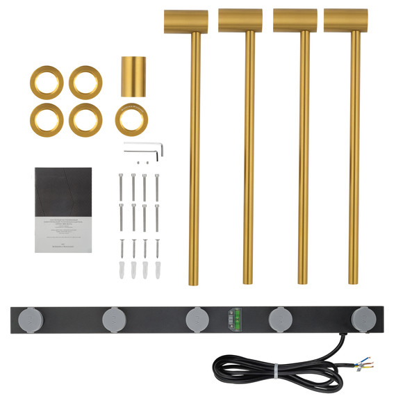 Полотенцесушитель электрический Wonzon & Woghand Hamburg П4 468x665 мм WW-AL314-G, золото фото 5