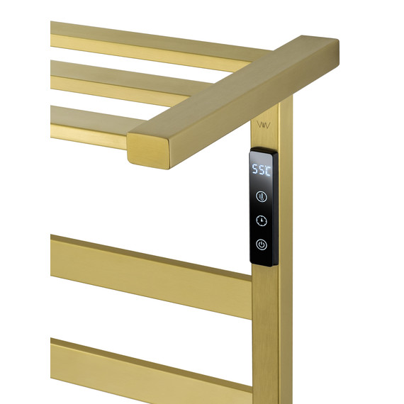 Полотенцесушитель электрический Wonzon & Woghand Frankfurt с полкой П7 450x640 мм WW-A1026-BG, золото фото 4