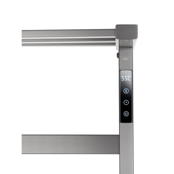 Полотенцесушитель электрический Wonzon & Woghand Frankfurt с полкой П7 450x640 мм WW-A1026-GM, темный графит фото 3