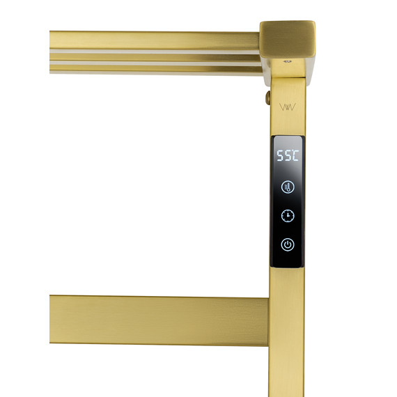 Полотенцесушитель электрический Wonzon & Woghand Frankfurt с полкой П7 450x640 мм WW-A1026-BG, золото фото 3