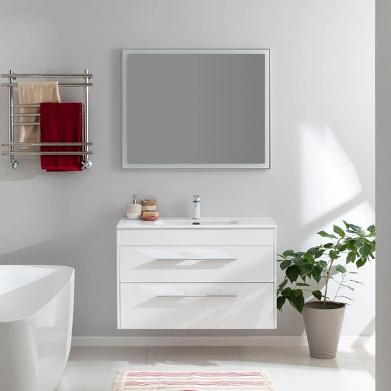 Зеркало Aquanet Гласс 100 см 00274134 LED, белый фото 4