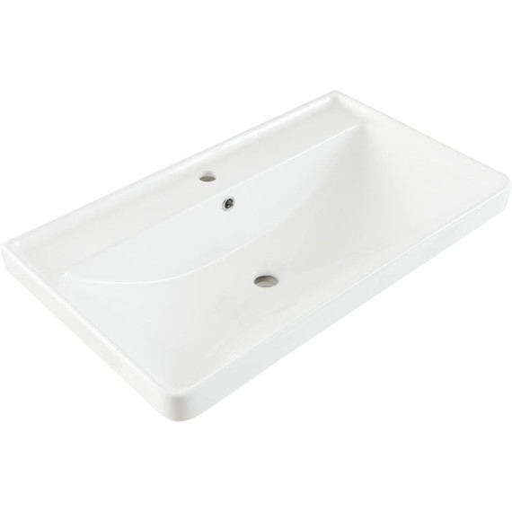 Тумба напольная с раковиной Aquanet Ирис New 80 см 00310154 (2 ящика) белый глянец фото 15