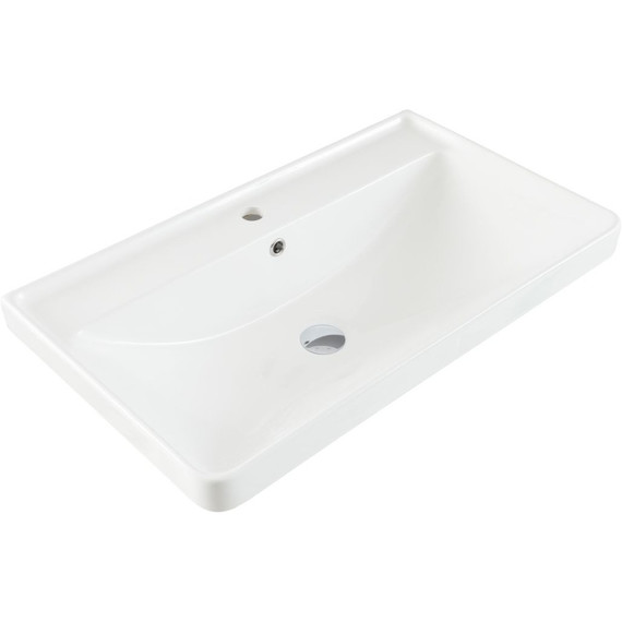 Тумба напольная с раковиной Aquanet Ирис New 80 см 00310154 (2 ящика) белый глянец фото 18