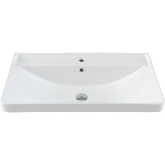 Тумба напольная с раковиной Aquanet Ирис New 80 см 00310154 (2 ящика) белый глянец фото 2