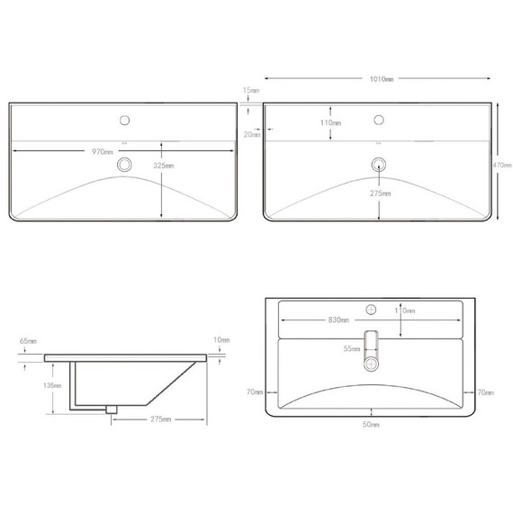 Тумба подвесная с раковиной Aquanet Вега 100 см 00316655, белый глянец фото 18