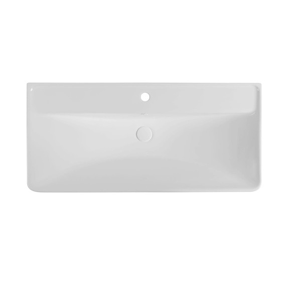 Тумба подвесная с раковиной Aquanet Вега 100 см 00316655, белый глянец фото 11