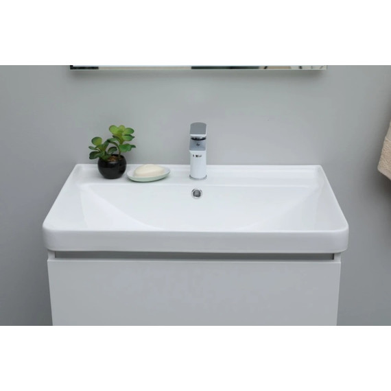 Тумба напольная с раковиной Aquanet Вега 70 см 00344122 (2 ящика) белый глянец фото 9