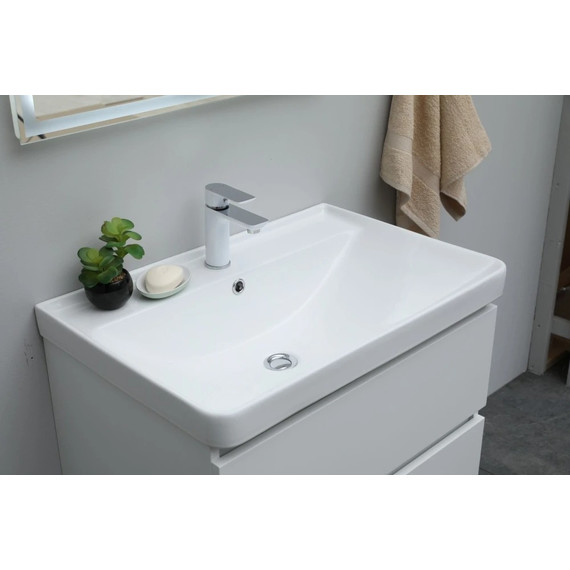 Тумба напольная с раковиной Aquanet Вега 70 см 00344122 (2 ящика) белый глянец фото 10