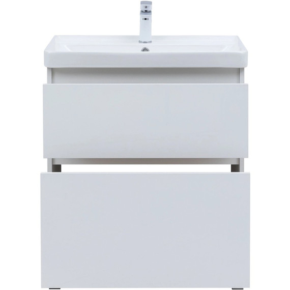 Тумба напольная с раковиной Aquanet Вега 70 см 00344122 (2 ящика) белый глянец фото 3