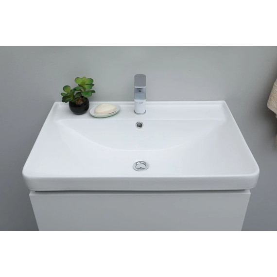 Тумба напольная с раковиной Aquanet Вега 70 см 00344122 (2 ящика) белый глянец фото 13