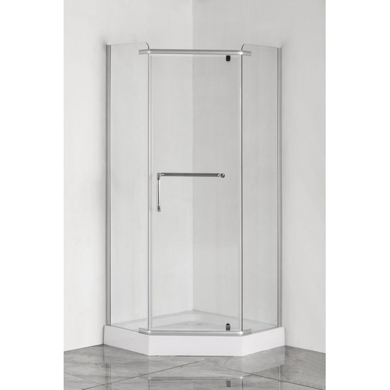 Душевое ограждение Loranto CS-816S B 90x90 см, сатин/прозрачное с поддоном фото 