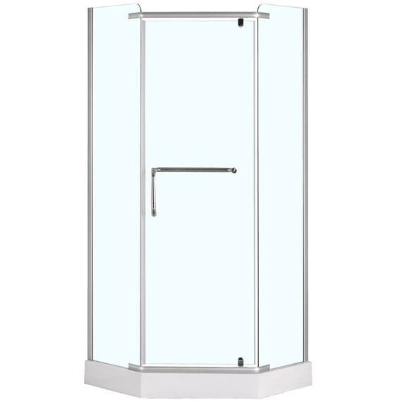 Душевое ограждение Loranto CS-816S B 90x90 см, сатин/прозрачное с поддоном фото 