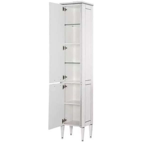 Пенал напольный Aquanet Паола 40 см 00188825 L, белый/серебро фото 2