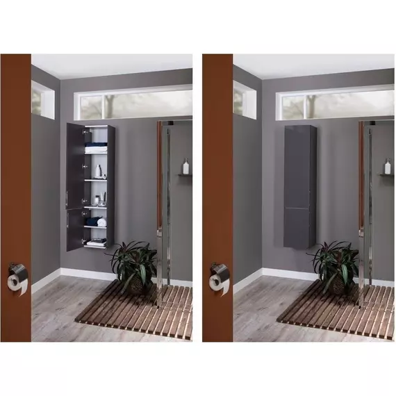 Пенал подвесной Aquanet Алвита 35 см 00249618 L, серый антрацит фото 9