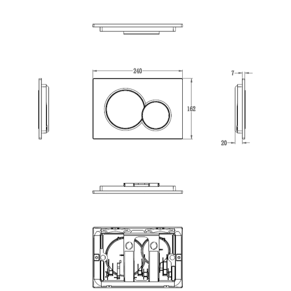 Кнопка смыва Wonzon & Woghand WW-IB232-BG, золото фото 2