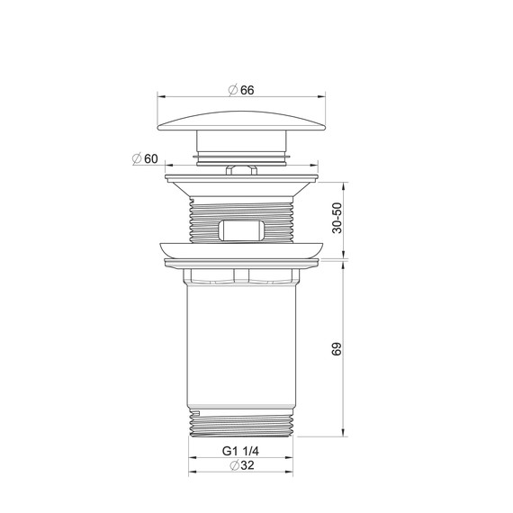 Донный клапан Wonzon & Woghand WW-88SS09-BGM, тёмный графит фото 2