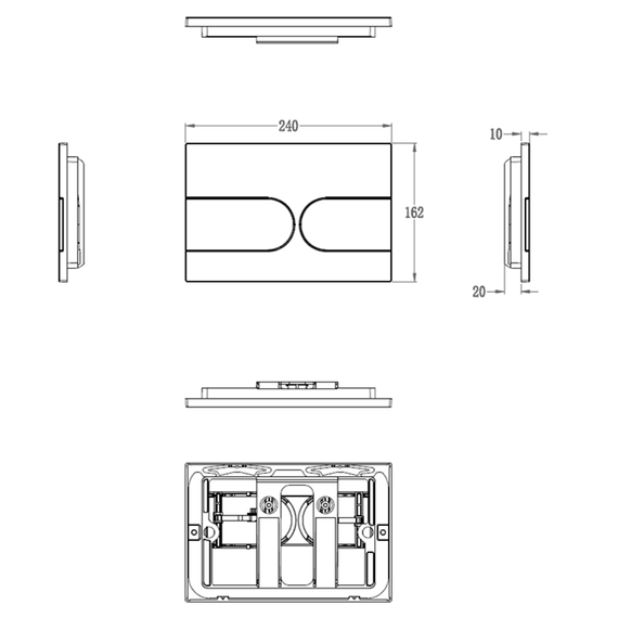 Кнопка смыва Wonzon & Woghand WW-IB233-BG, золото фото 2