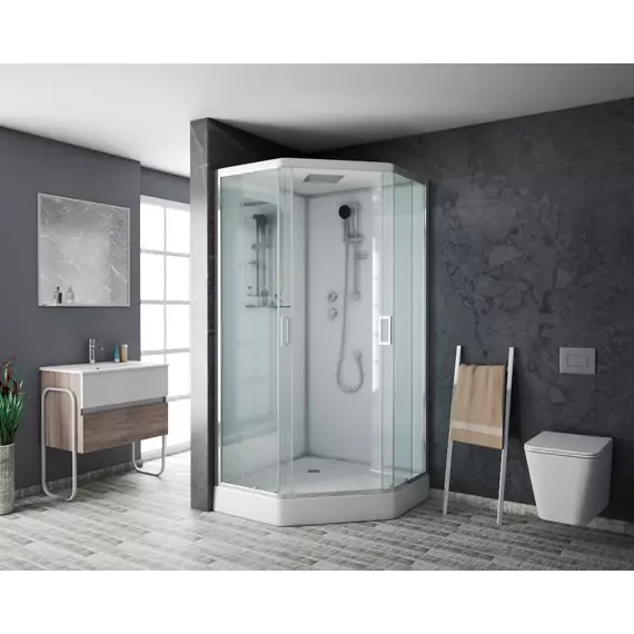 Душевая кабина Niagara Premium NG 6002D-01 100x100 см, хром/прозрачное (безсиликоновая сборка) фото 7