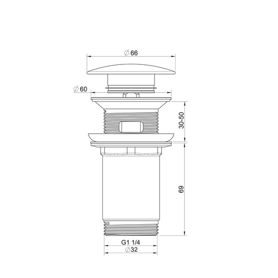 Донный клапан Wonzon & Woghand WW-88SS09-MW, белый фото 2