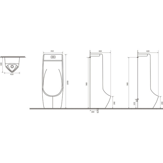 Писсуар подвесной SantiLine SL-6005 (подвод воды скрытый) фото 2