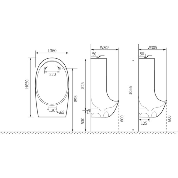 Писсуар подвесной SantiLine SL-6010 фото 2