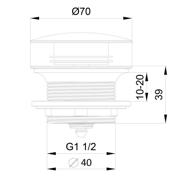 Донный клапан Wonzon & Woghand WW-SS105-CR фото 2
