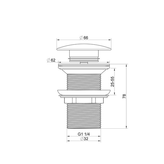 Донный клапан Wonzon & Woghand WW-88SS02-CR фото 2