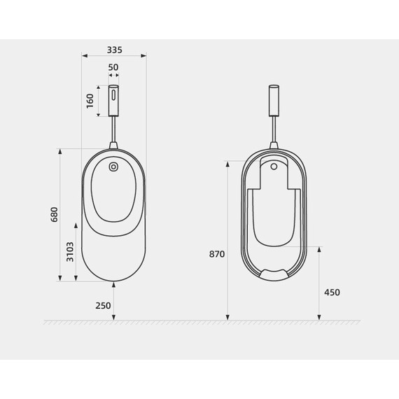 Писсуар подвесной SantiLine SL-6008 фото 2