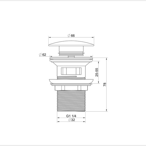 Донный клапан Wonzon & Woghand WW-88SS01-MB, чёрный фото 2