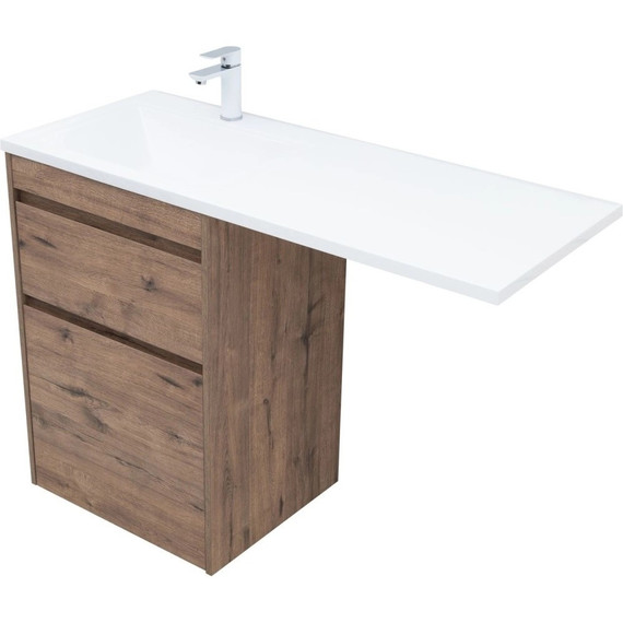 Тумба напольная с раковиной-столешницей Aquanet Токио 120 см L 00333648, дуб веллингтон фото 5