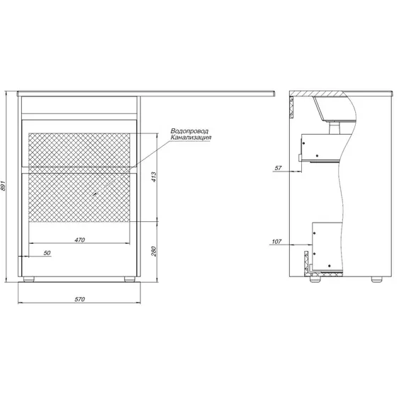 Тумба напольная с раковиной-столешницей Aquanet Токио 120 см L 00333648, дуб веллингтон фото 12