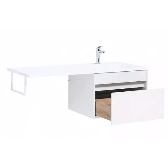 Тумба подвесная с раковиной-столешницей Aquanet Токио 120 см R 00236916, белый фото 3