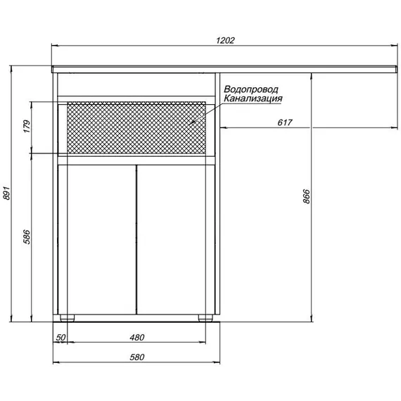 Тумба напольная с раковиной-столешницей Aquanet Токио 120 см R 00237745, белый фото 14