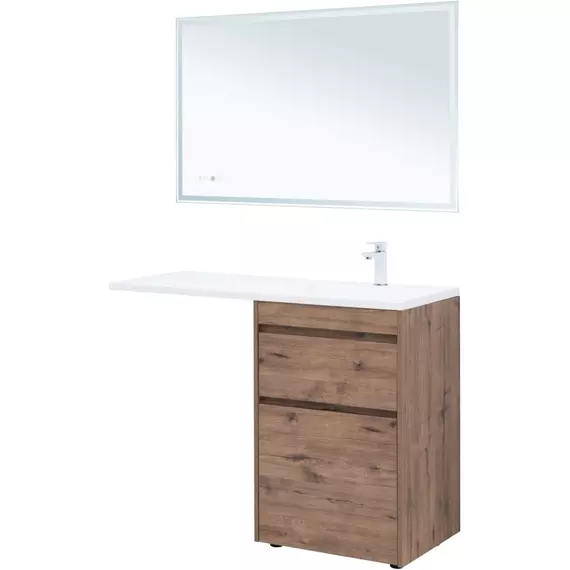 Тумба напольная с раковиной-столешницей Aquanet Токио 120 см R 00333648, дуб веллингтон фото 7