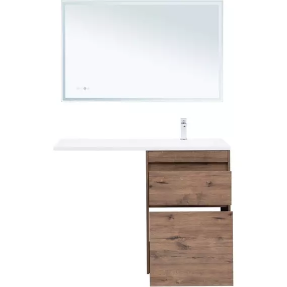 Тумба напольная с раковиной-столешницей Aquanet Токио 120 см R 00333648, дуб веллингтон фото 9