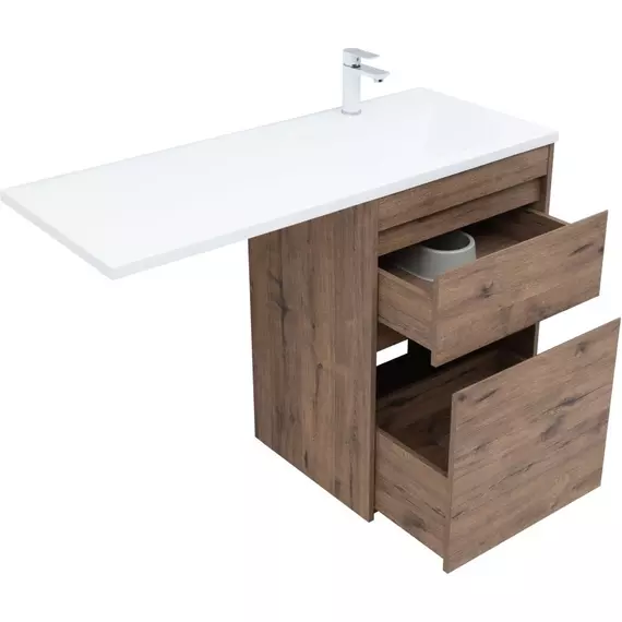 Тумба напольная с раковиной-столешницей Aquanet Токио 120 см R 00333648, дуб веллингтон фото 4