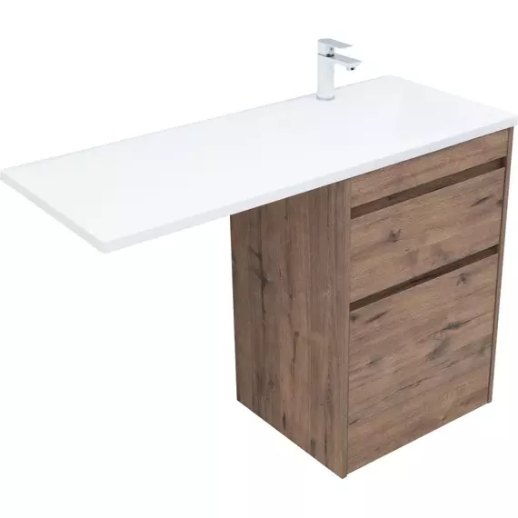 Тумба напольная с раковиной-столешницей Aquanet Токио 120 см R 00333648, дуб веллингтон фото 5