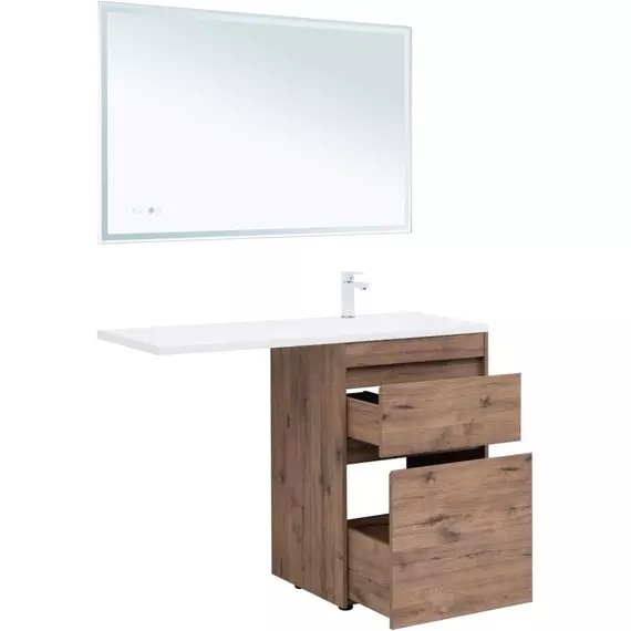 Тумба напольная с раковиной-столешницей Aquanet Токио 120 см R 00333648, дуб веллингтон фото 6