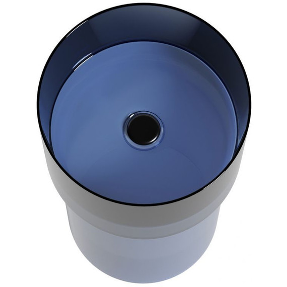 Раковина напольная прозрачная Abber Kristall 45 см AT2701Saphir, синий фото 6