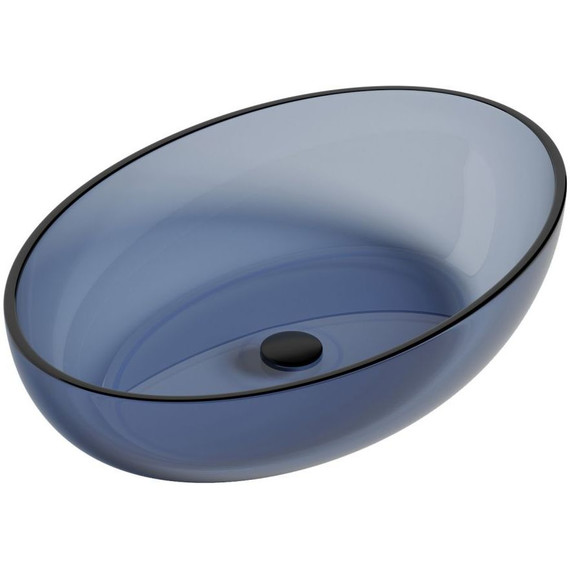 Раковина-чаша прозрачная Abber Kristall 60 см AT2801Saphir, синий фото 5