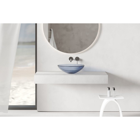 Раковина-чаша прозрачная Abber Kristall 50 см AT2802Saphir, синий фото 5