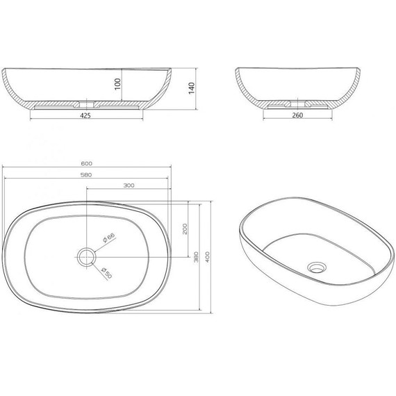 Раковина-чаша прозрачная Abber Kristall 60 см AT2805Saphir, синий фото 9