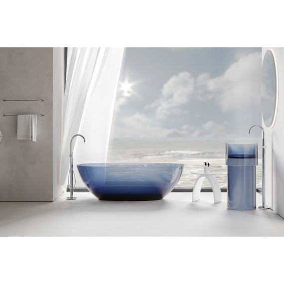 Ванна прозрачная Abber Kristall 165x78 см AT9701Saphir, синий фото 2