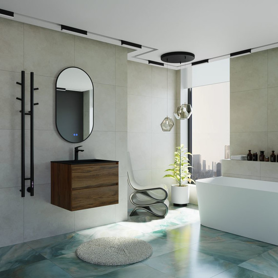 Полотенцесушитель электрический Vincea П2 122x1304 мм VTD-1D2BE, чёрный (возможность скрытого подключения) фото 3