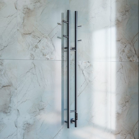 Полотенцесушитель электрический Vincea П2 122x1304 мм VTD-1D2GE, графит (возможность скрытого подключения) фото 3