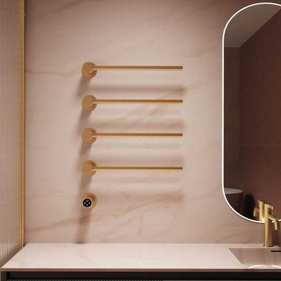 Полотенцесушитель электрический Vincea П4 530x670 мм VTD-2H1BG, золото брашированное фото 3