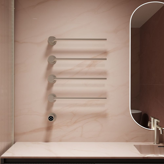 Полотенцесушитель электрический Vincea П4 530x670 мм VTD-2H1BN, никель брашированный фото 3