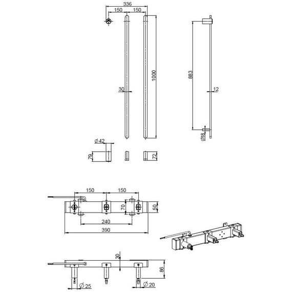 Полотенцесушитель электрический Vincea П4 150x1000 мм VTD-2VT1CH фото 4